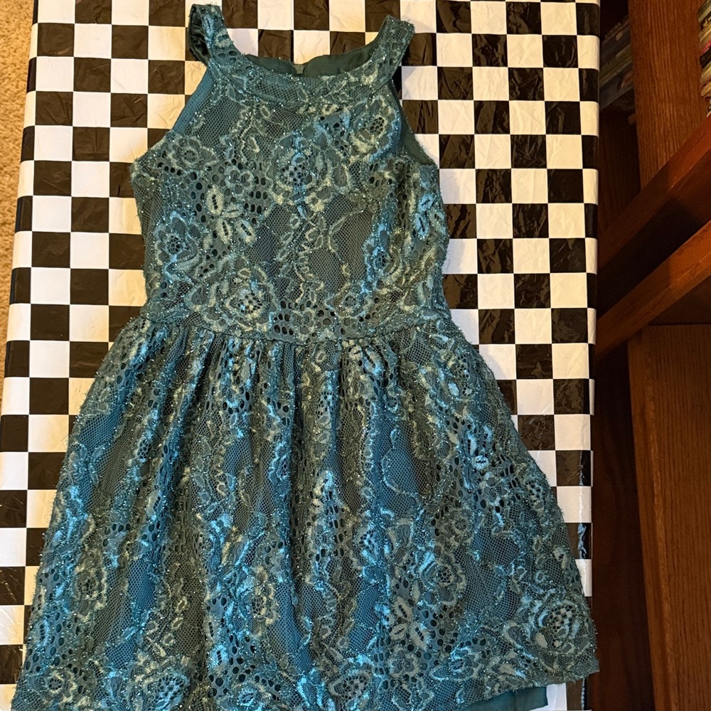 The Children's Place Teal Lace Formal Dress